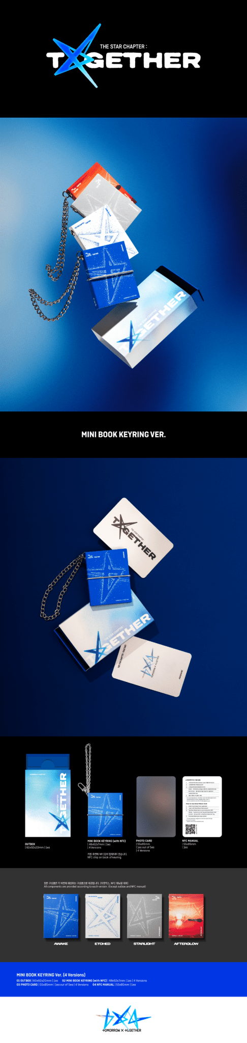 PRE - ORDER TOMORROW X TOGETHER 4th Full Album The Star Chapter : TOGETHER (Mini Book Keyring Version) – album (AWAKE (Blue) / / ) | HobiEgo