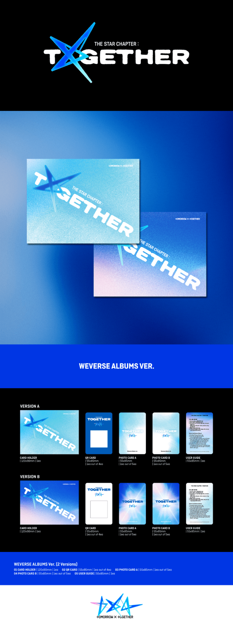 PRE - ORDER TOMORROW X TOGETHER 4th Full Album The Star Chapter : TOGETHER (Weverse Albums Version) – album (A (Light Blue) / / ) | HobiEgo