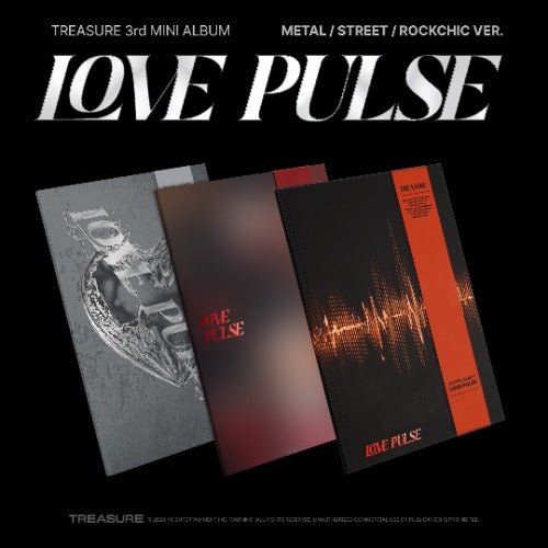PRE - ORDER TREASURE 3rd Mini Album LOVE PULSE – album (METAL (GREY) / / ) | HobiEgo