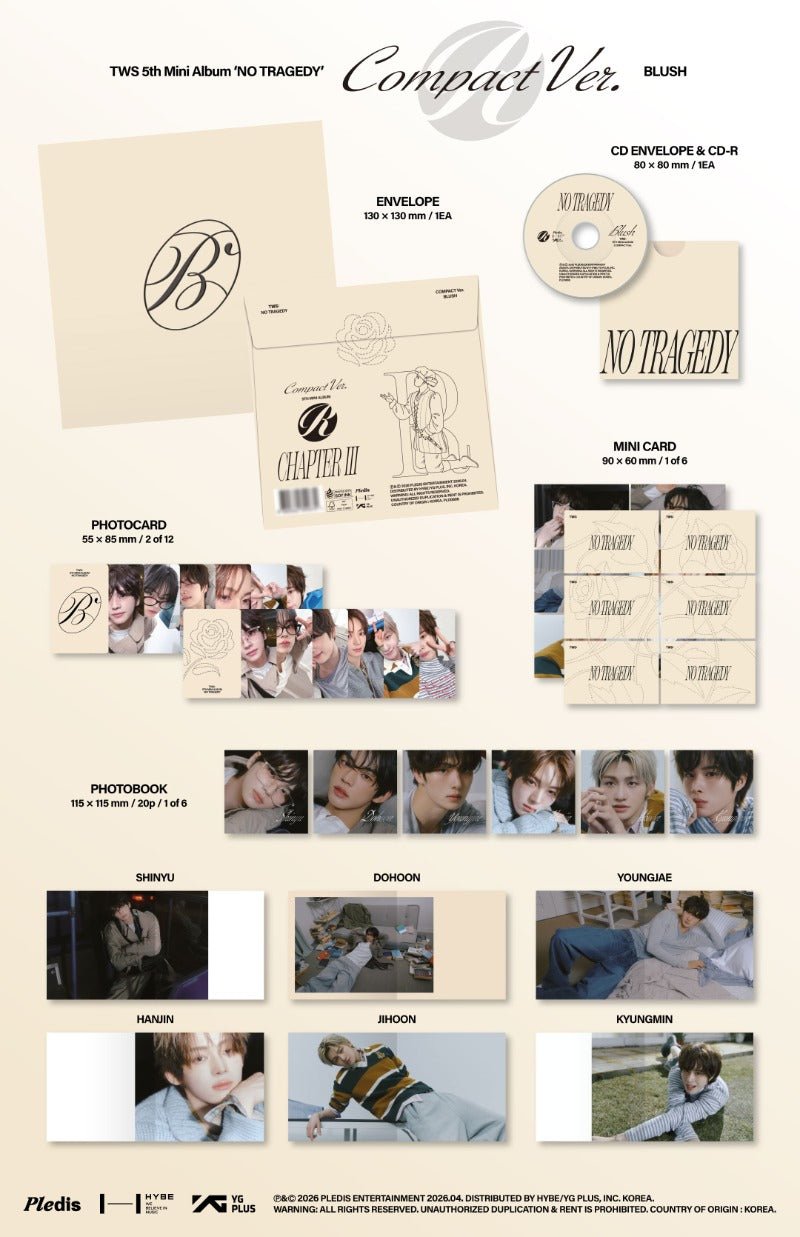 PRE - ORDER TWS 5th Mini Album NO TRAGEDY (Compact Blush Version) – album  ( / / ) | HobiEgo K - pop Shop