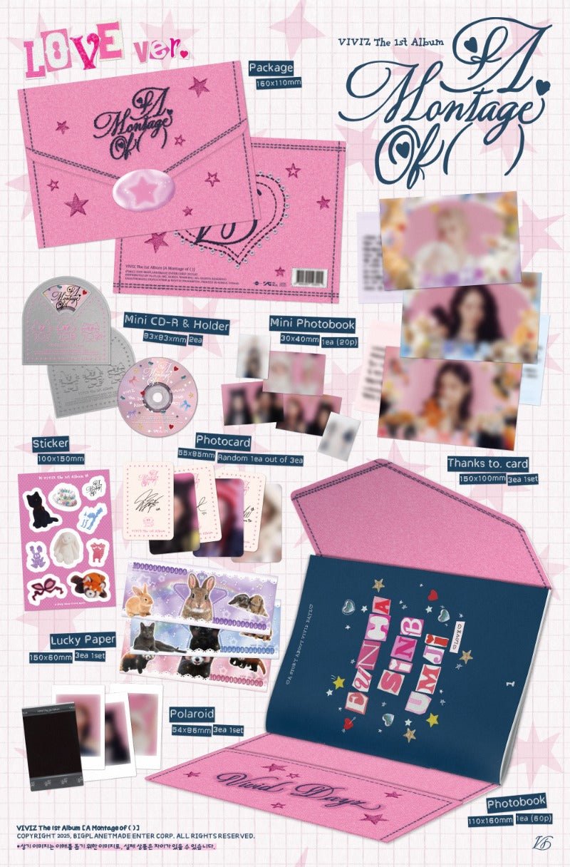 PRE - ORDER VIVIZ 1st Album A Montage of ( ) (Love Version) – album ( / / ) | HobiEgo