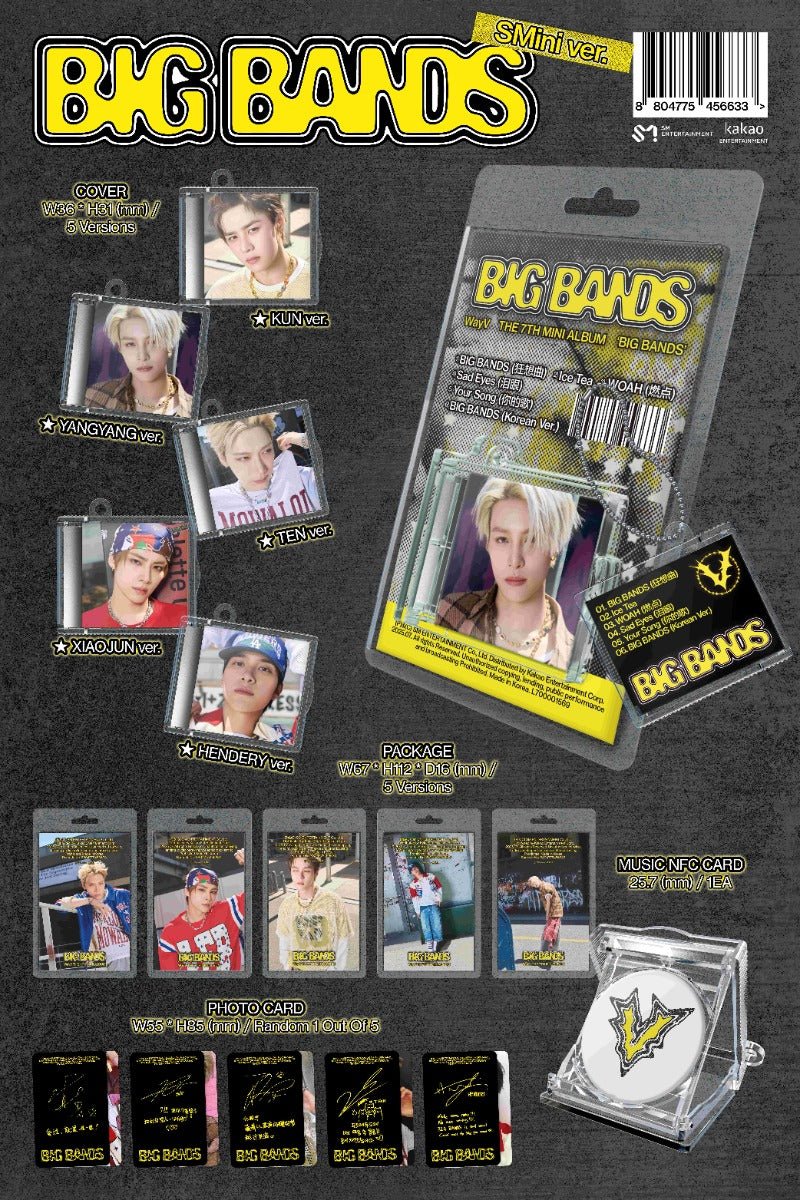PRE - ORDER WayV 7th Mini Album BIG BANDS (SMini Version) – album (Kun / / ) | HobiEgo