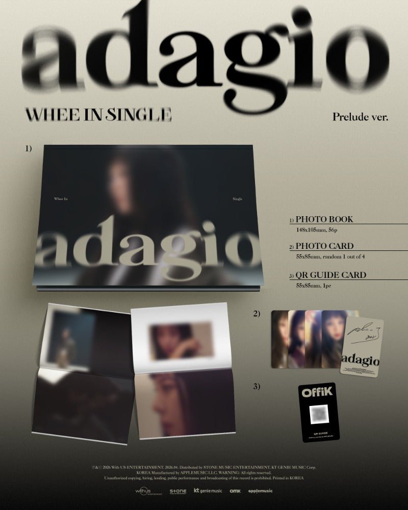PRE - ORDER WHEE IN Single Album adagio (Prelude Version) – album  ( / / ) | HobiEgo K - pop Shop