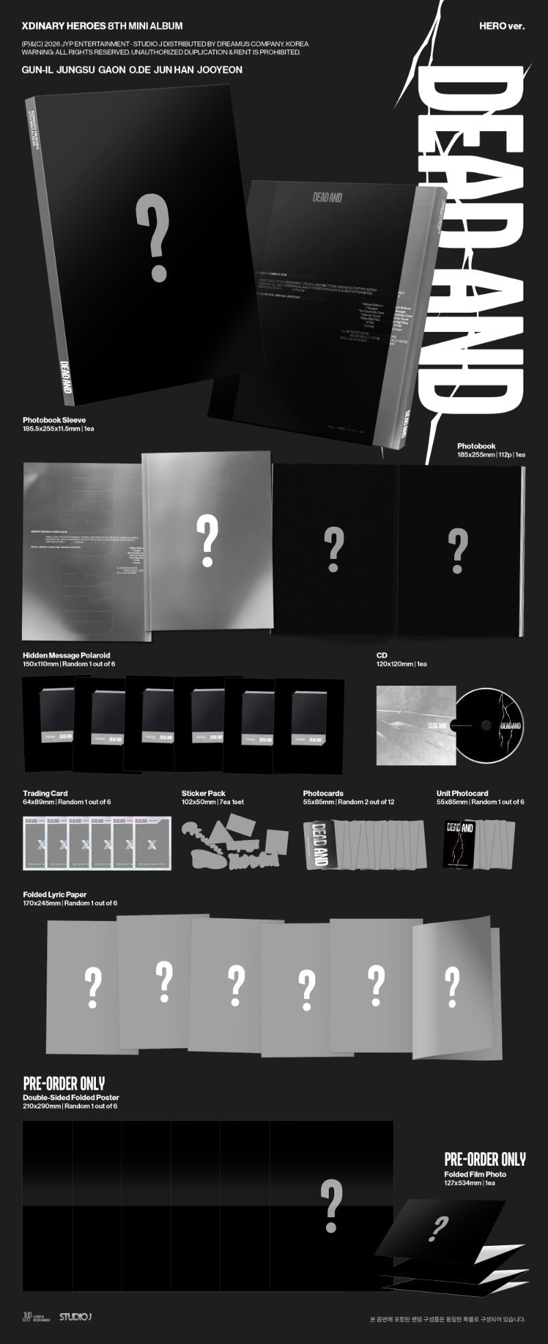 PRE - ORDER Xdinary Heroes 8th Mini Album DEAD AND – album  (HERO / / ) | HobiEgo K - pop Shop