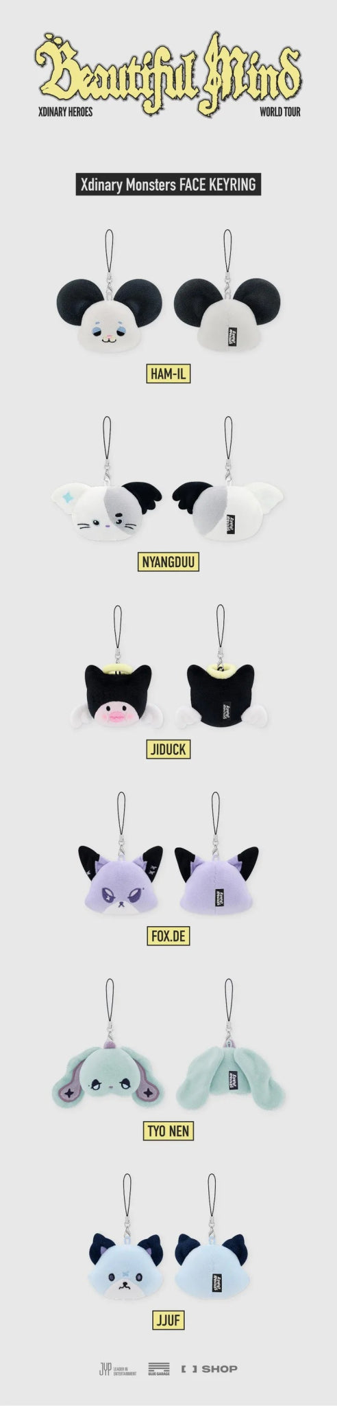 PRE - ORDER Xdinary Heroes Beautiful Mind World Tour in SEOUL Xdinary Monsters FACE KEYRING – Keyring (Gunil / / ) | HobiEgo