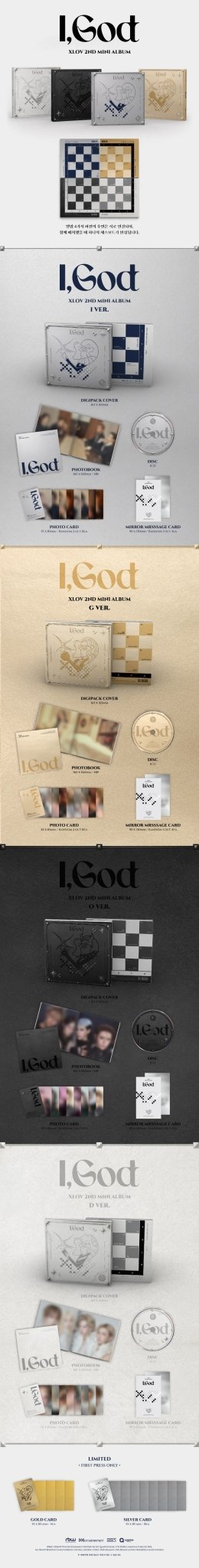 PRE - ORDER XLOV 2nd Mini Album I,GOD – album  (I (Silver) / / ) | HobiEgo K - pop Shop