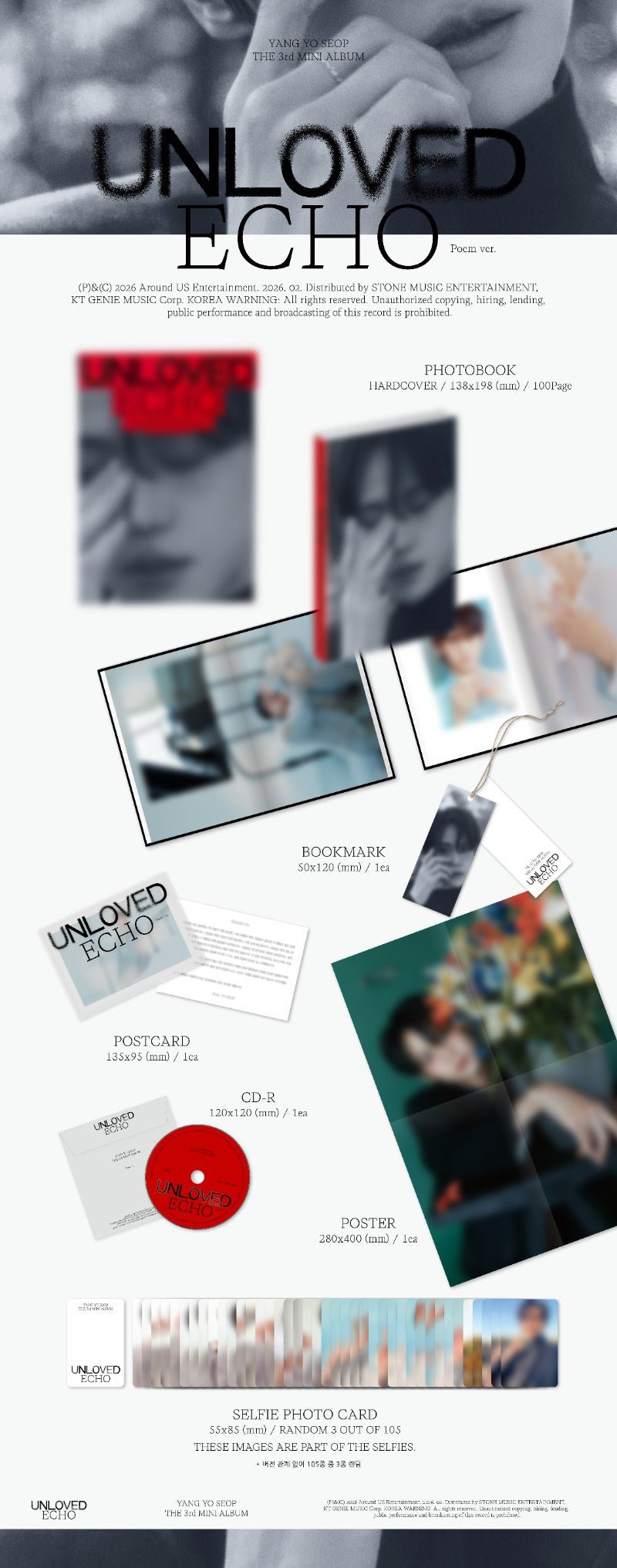 PRE - ORDER YANG YOSEOP 3rd Mini Album Unloved RANDOM – album  ( / / ) | HobiEgo