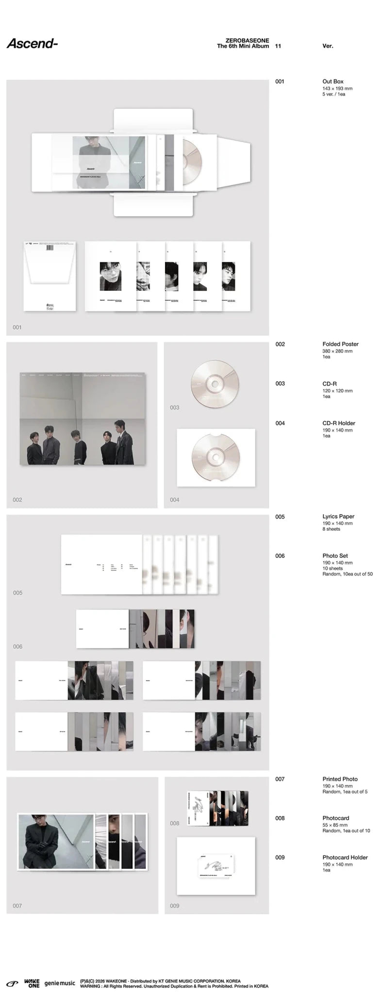 PRE - ORDER ZEROBASEONE 6th Mini Album Ascend - (11 Version) – album  ( / / ) | HobiEgo K - pop Shop
