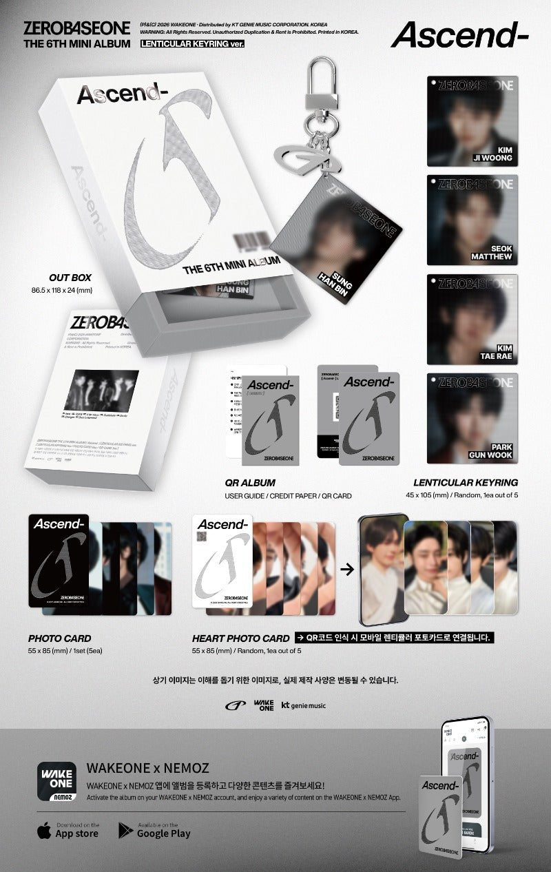 PRE - ORDER ZEROBASEONE 6th Mini Album Ascend - (LENTICULAR KEYRING Version) – album  ( / / ) | HobiEgo K - pop Shop