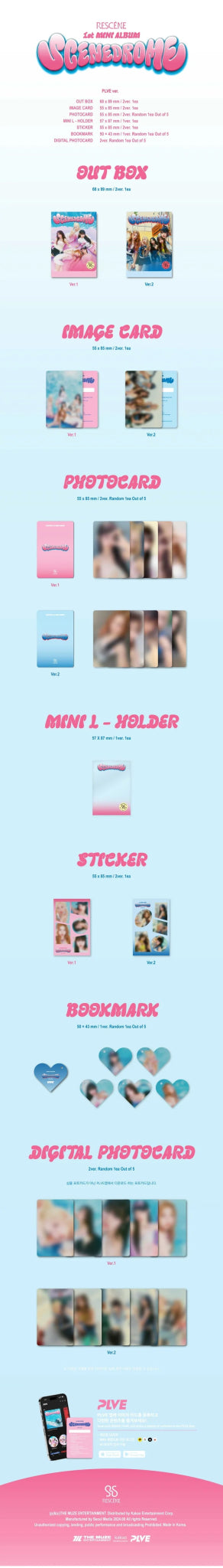 RESCENE 1st Mini Album SCENEDROME (PLVE Version) – album (1 (PINK) / / ) | HobiEgo