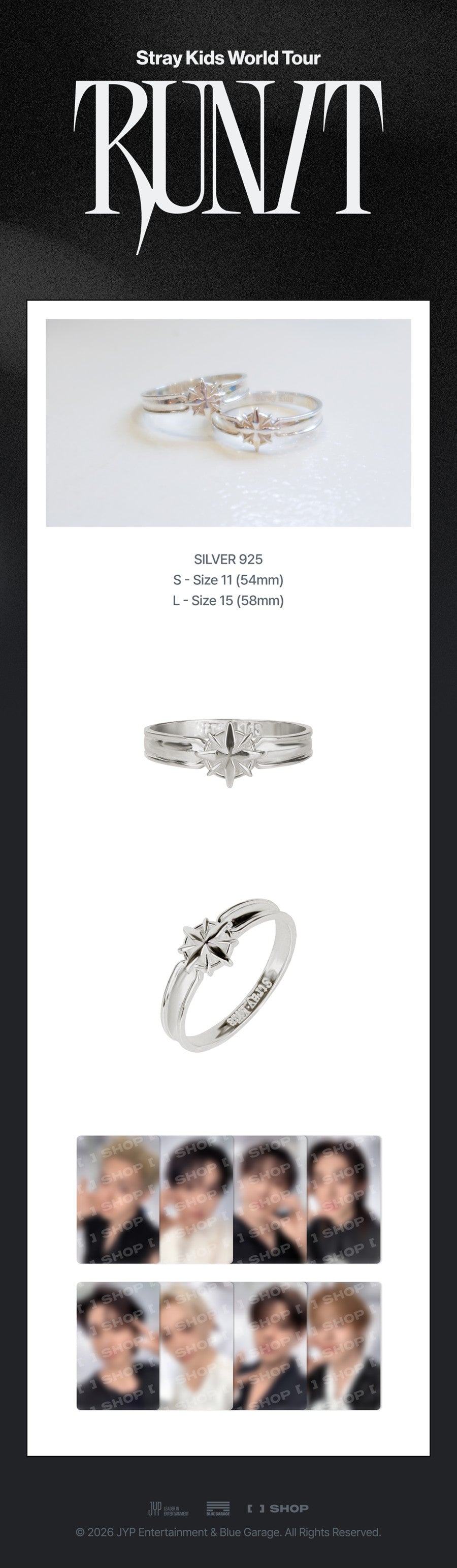PRE-ORDER Stray Kids World Tour RUN IT MD RING