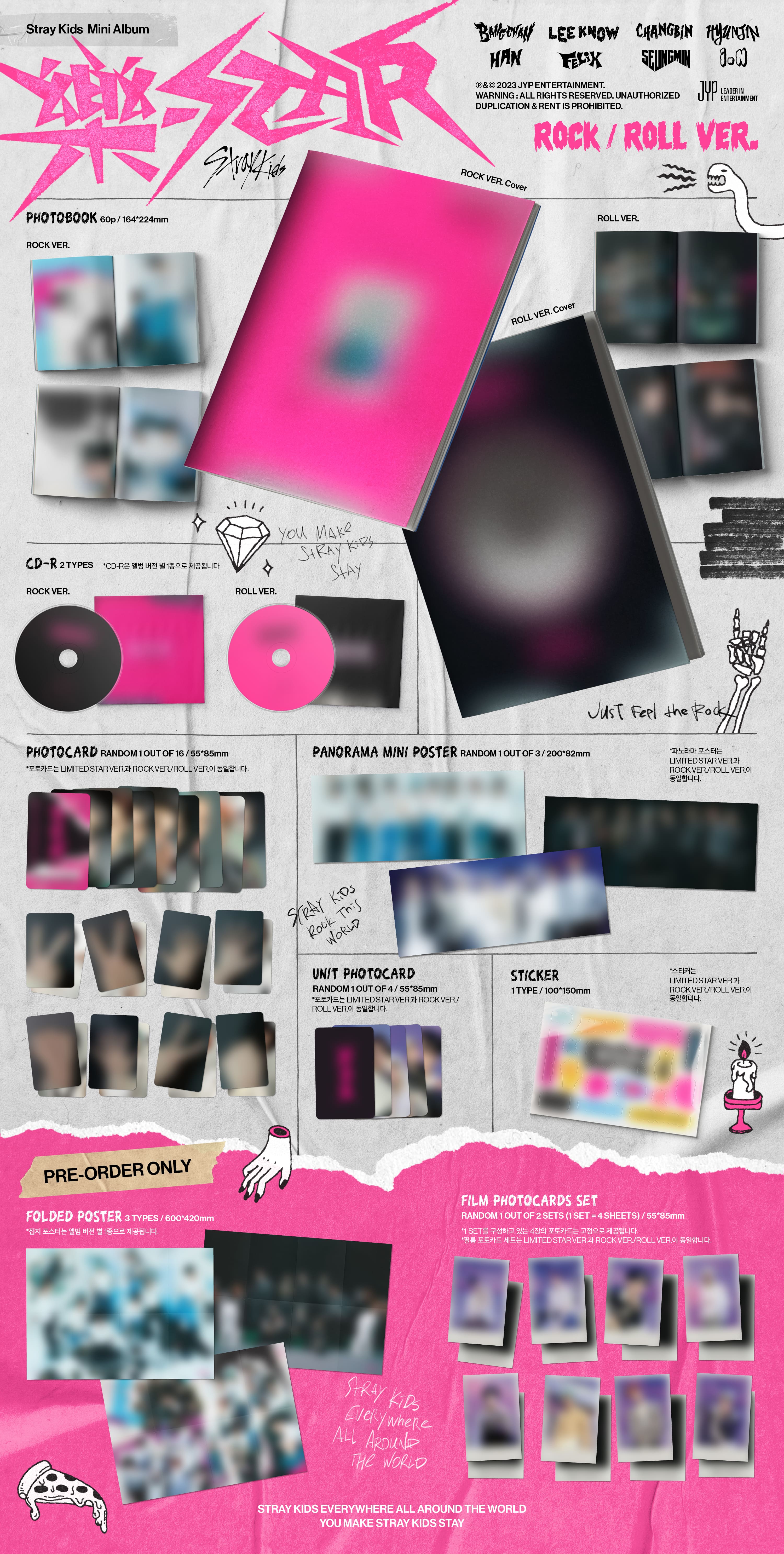 Stray Kids 8th Mini Album 樂-STAR (Standard Set Version) + Yes24 POB