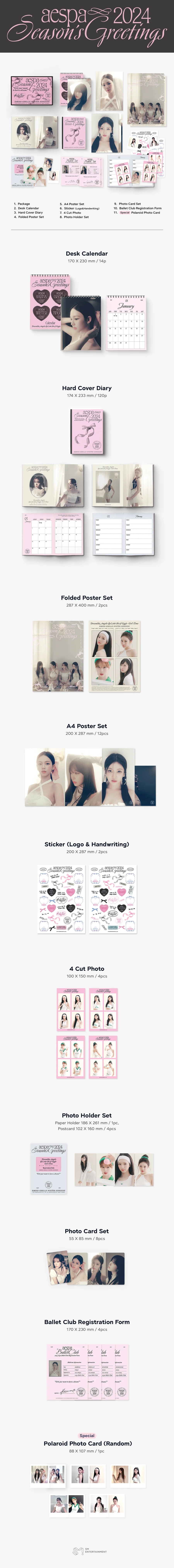 AESPA 2024 Season's Greetings + FANVELER POB Set and Special Gift Set