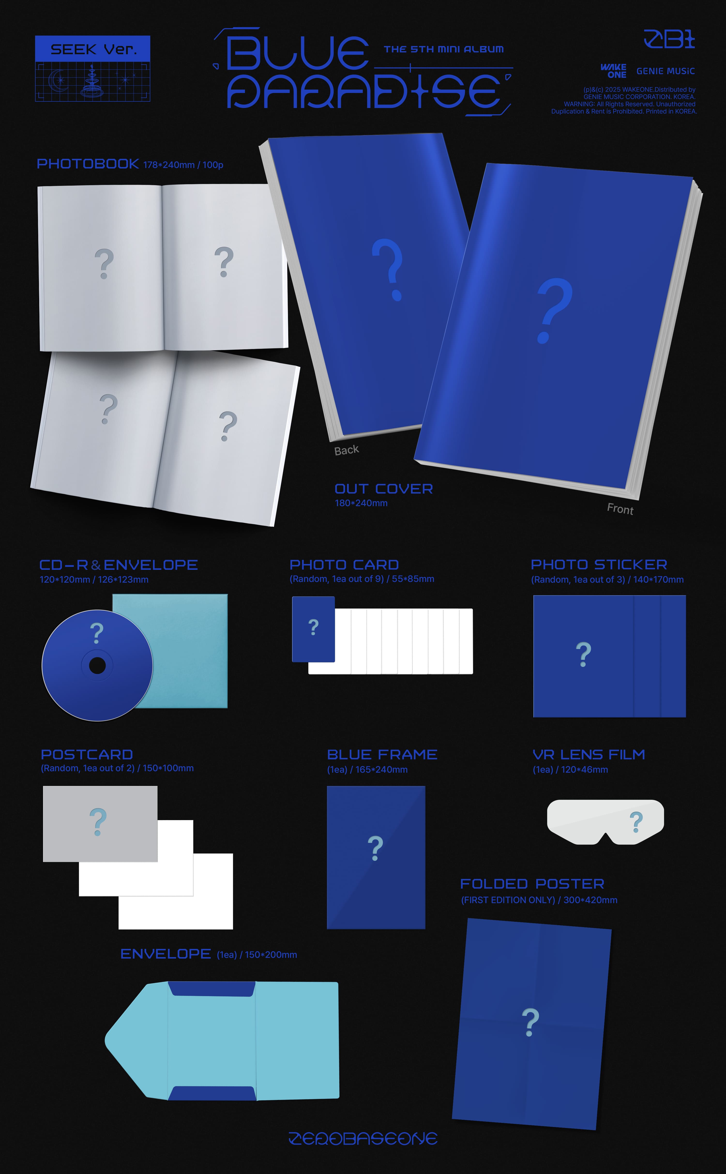 PRE-ORDER ZEROBASEONE 5th Mini Album BLUE PARADISE