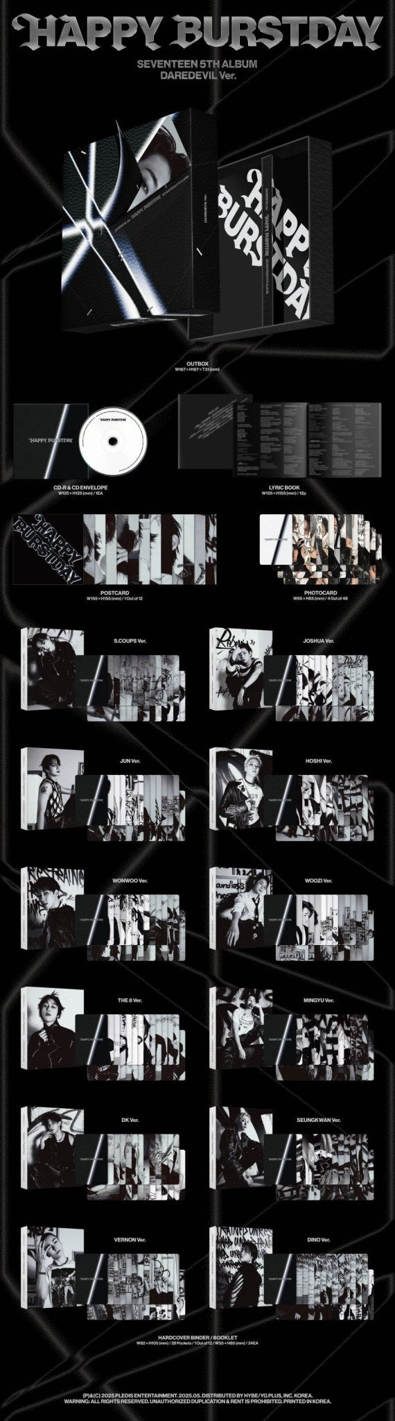 SEVENTEEN 5th Album HAPPY BURSTDAY (DAREDEVIL Version) – album ( / / ) | HobiEgo