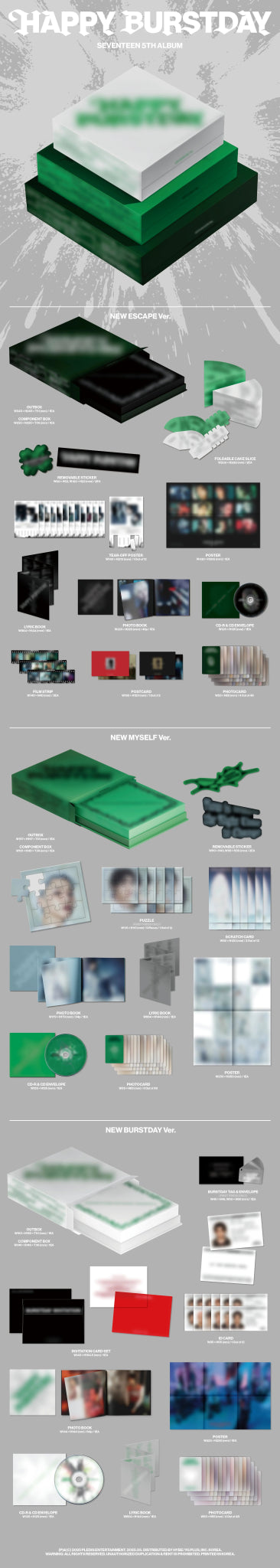 SEVENTEEN 5th Album HAPPY BURSTDAY – album (NEW ESCAPE (DARK GREEN) / / ) | HobiEgo