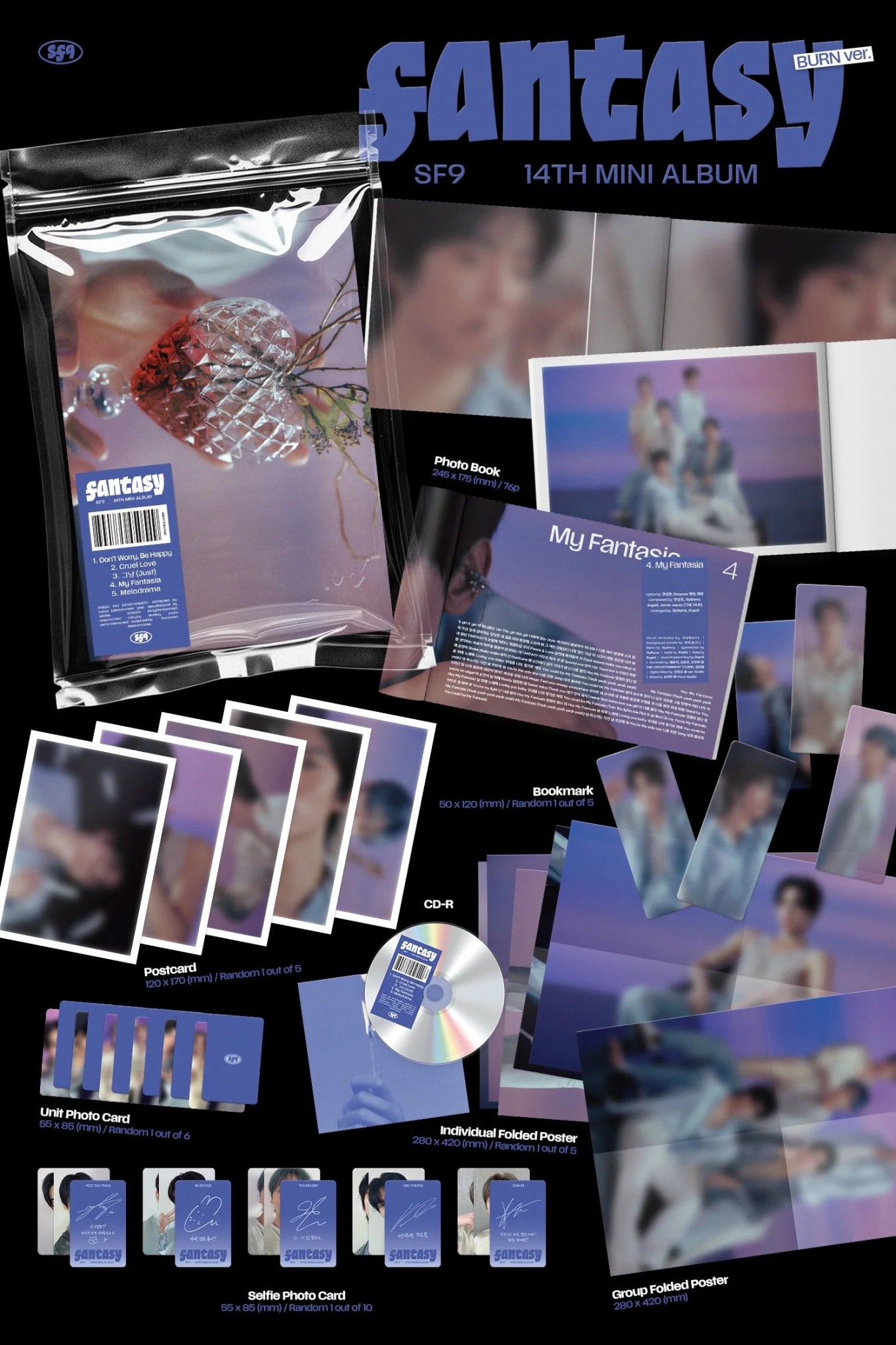 SF9 14th Mini Album FANTASY – album (Burn (PURPLE) / / ) | HobiEgo