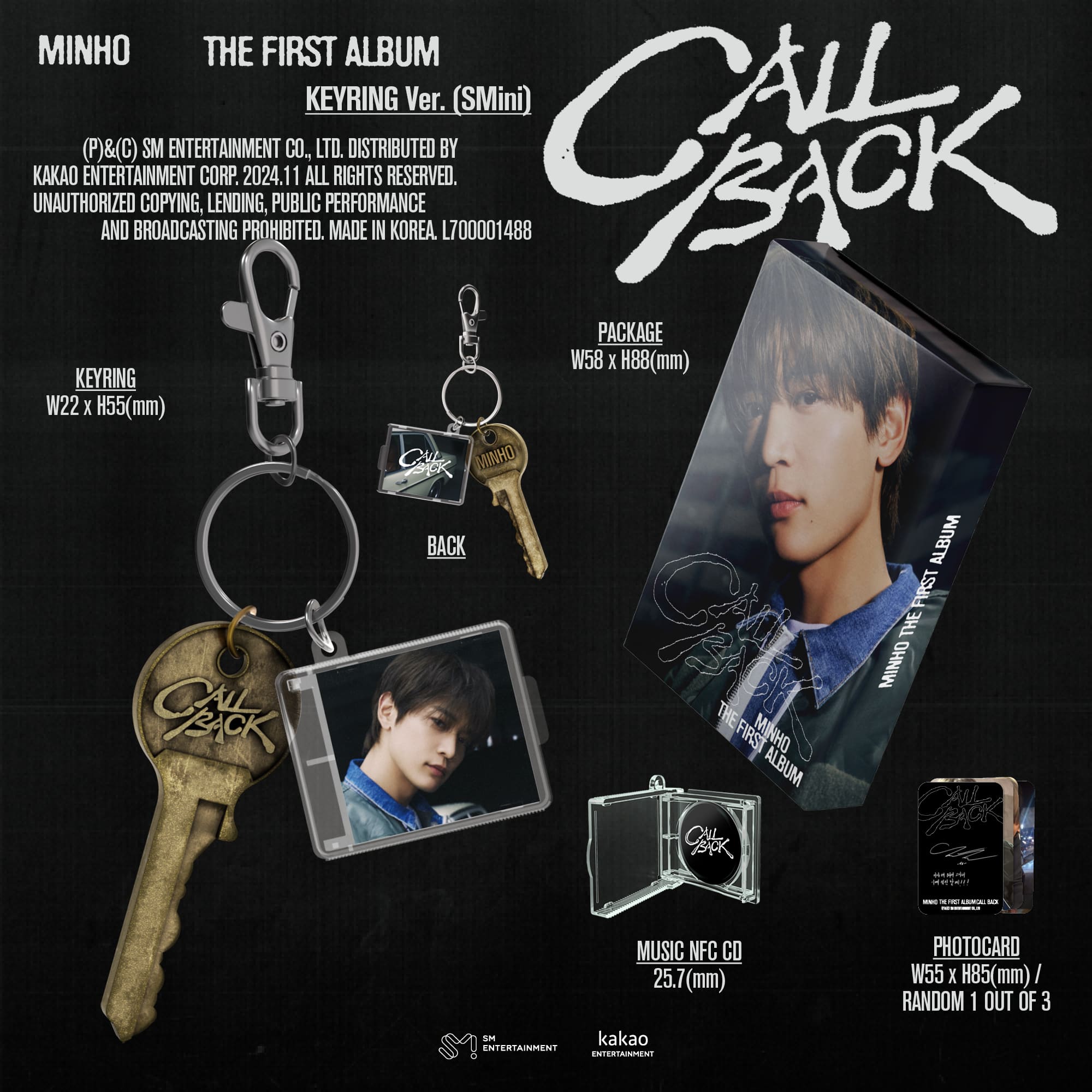 PRE-ORDER MINHO 1st Album CALL BACK Keyring Version (SMini)