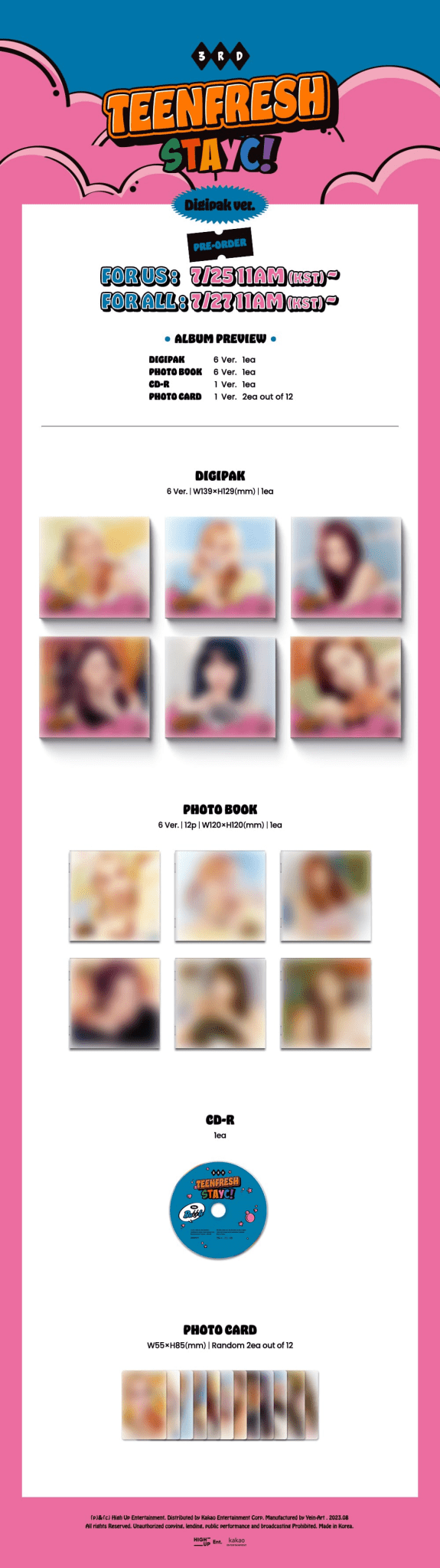 STAYC 3rd Mini Album TEENFRESH (Digipak Version) – album (Sieun / / ) | HobiEgo