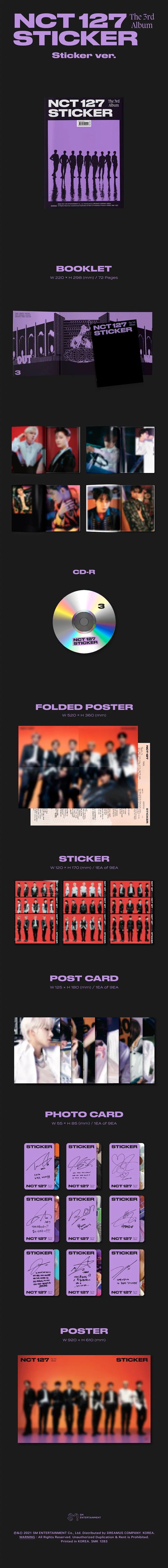 NCT 127 3rd Album Sticker (Sticker Version)