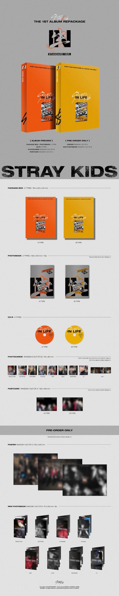 Stray Kids 1st Album Repackage IN LIFE (Standard Version) – album (A Type / / ) | HobiEgo