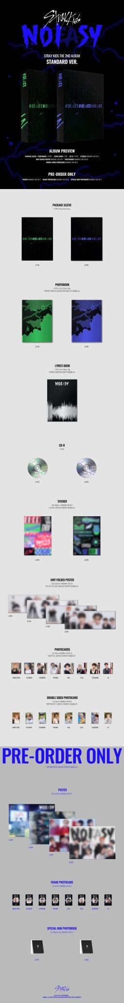 STRAY KIDS 2nd Album No Easy – album (A (Green) / / ) | HobiEgo