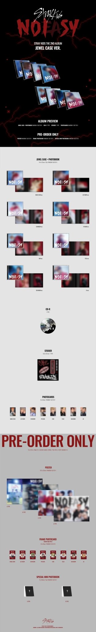 Stray Kids 2nd Album NOEASY (Jewel Case Version) – album (Bang Chan / / ) | HobiEgo