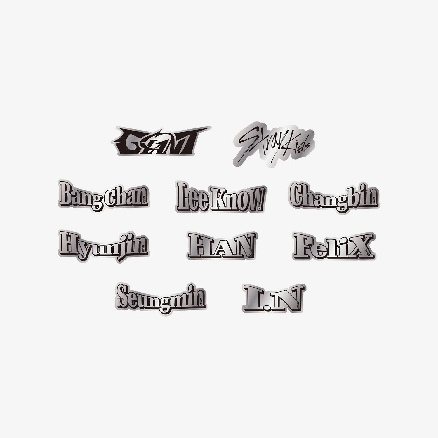 Stray Kids 2nd Japanese Album GIANT Metallic Sticker Set – Stickers ( / / ) | HobiEgo