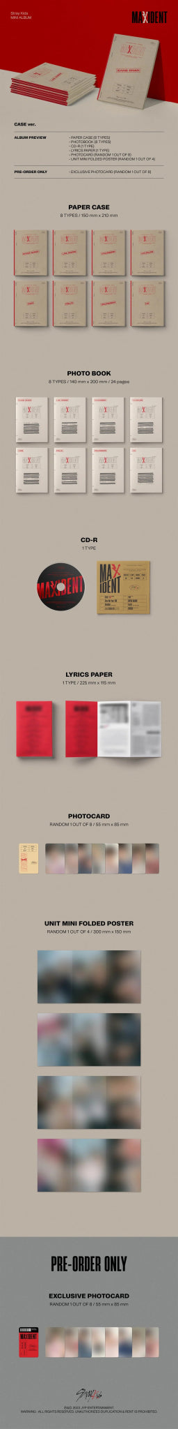 Stray Kids 7th Mini Album MAXIDENT (CASE FILE Version) – album (Bang Chan / / ) | HobiEgo