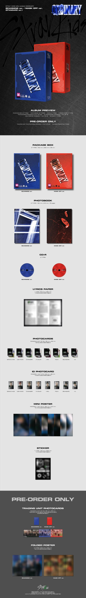 STRAY KIDS Mini Album ODDINARY – album (Scanning (BLUE) / / ) | HobiEgo