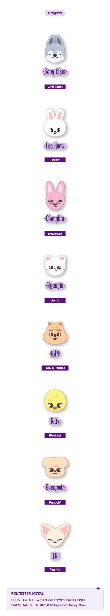 Stray Kids SKZOO Badge Set : For 4th Fanmeeting Magic School – album (Bang Chan / / ) | HobiEgo