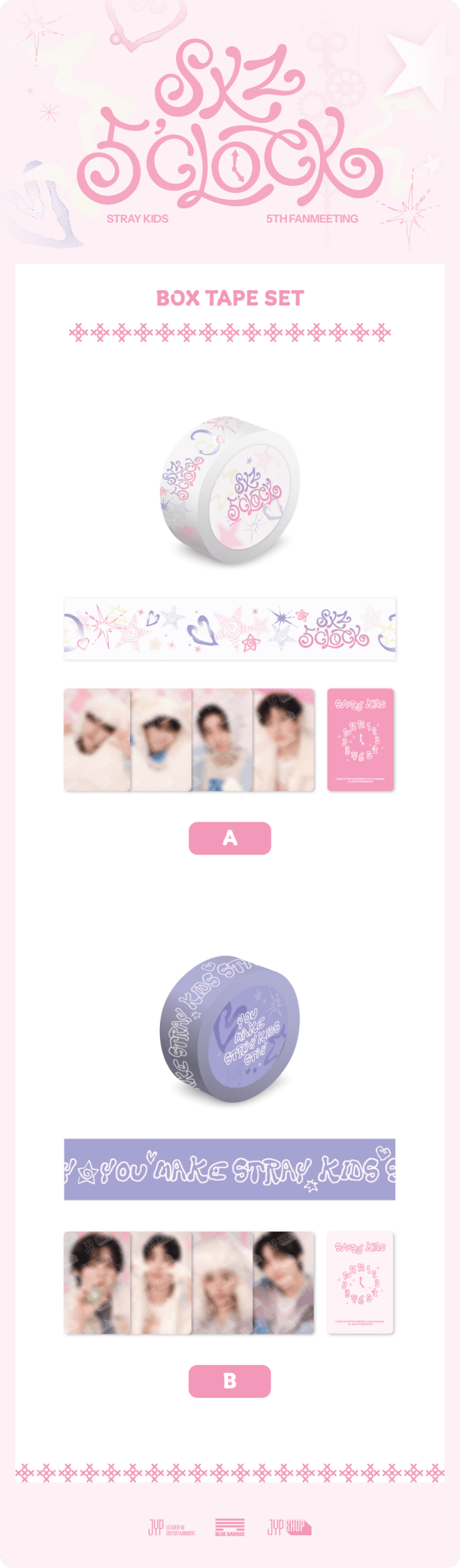 Stray Kids SKZOO Box Tape Set : For 5th Fanmeeting 5'CLOCK – Merchandise (A (WHITE) / / ) | HobiEgo