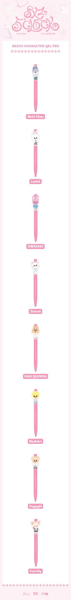 Stray Kids SKZOO Gel Pen : For 5th Fanmeeting 5'CLOCK – Merchandise (Wolf Chan / / ) | HobiEgo