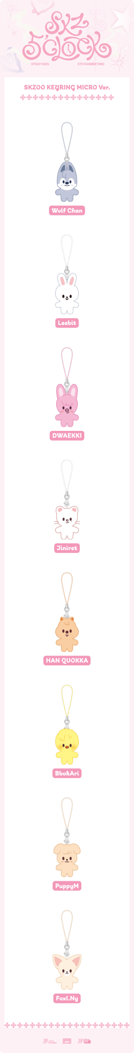 Stray Kids SKZOO Micro Keyring : For 5th Fanmeeting 5'CLOCK – Keyring (Wolf Chan / / ) | HobiEgo
