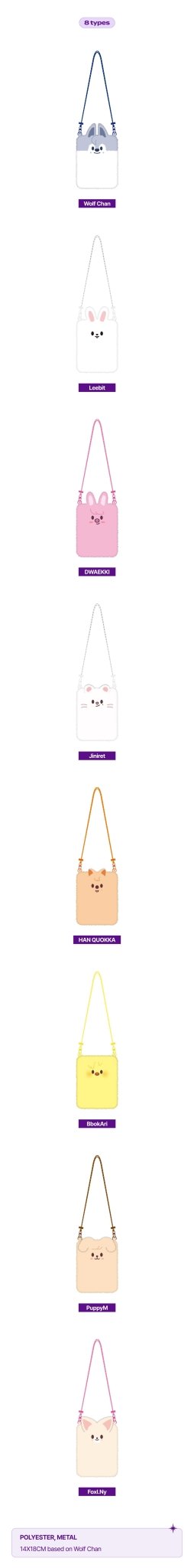 Stray Kids SKZOO Mini Cross Bag : For 4th Fanmeeting Magic School – Bags (Wolf Chan / / ) | HobiEgo