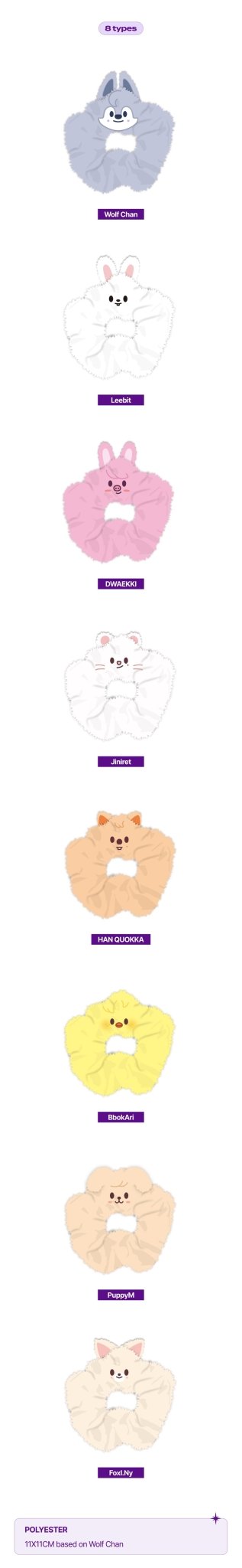 Stray Kids SKZOO Scrunchie : For 4th Fanmeeting Magic School – Merchandise (Wolf Chan / / ) | HobiEgo