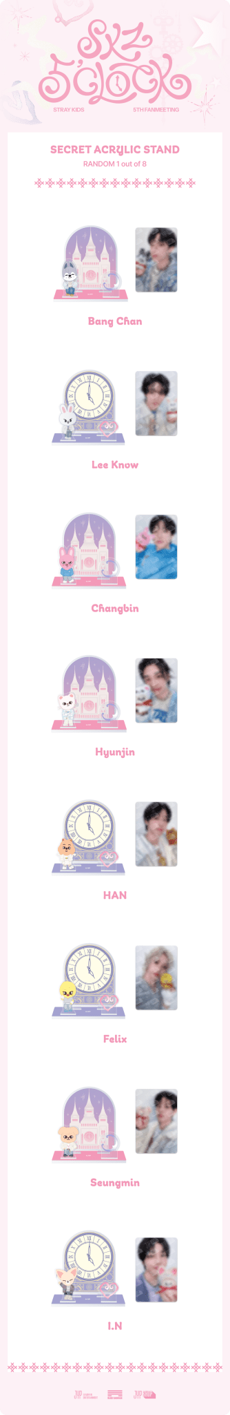 Stray Kids SKZOO Secret Acrylic Stand : For 5th Fanmeeting 5'CLOCK – Merchandise ( / / ) | HobiEgo