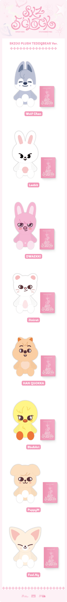 Stray Kids SKZOO Teddy Bear Plush : For 5th Fanmeeting 5'CLOCK – Plush (Wolf Chan / / ) | HobiEgo