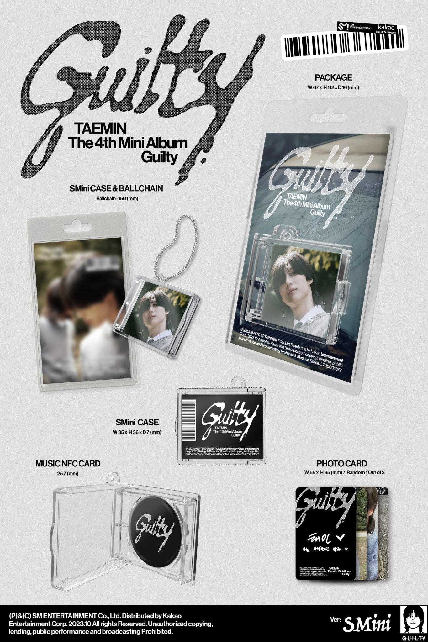 TAEMIN 4th Mini Album Guilty (SMini Version) – album ( / / ) | HobiEgo
