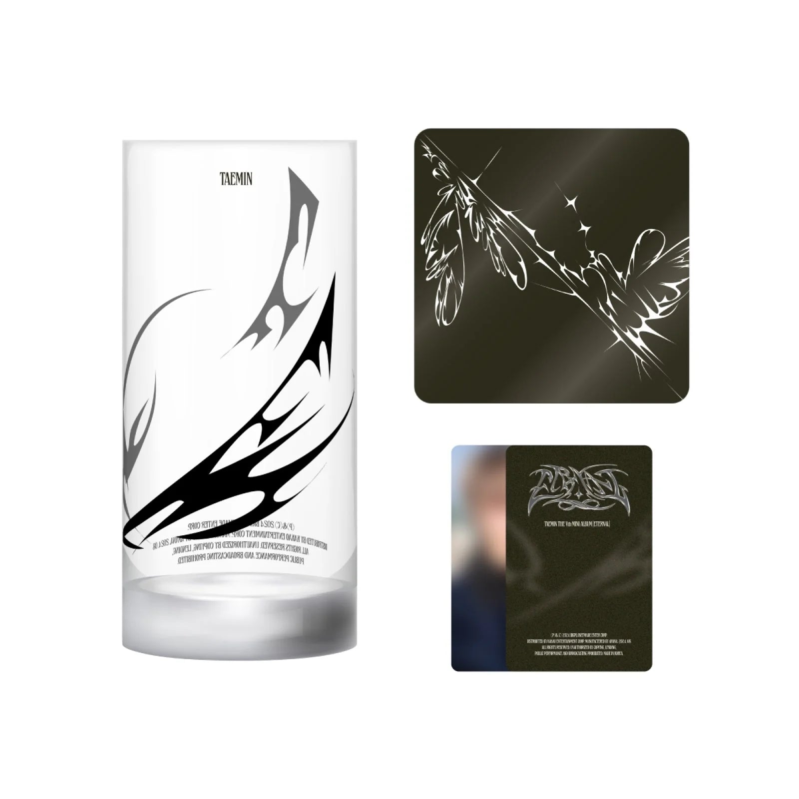 TAEMIN 5th Mini Album ETERNAL Exhibition Official MD Glass and Coaster Set – Cup ( / / ) | HobiEgo