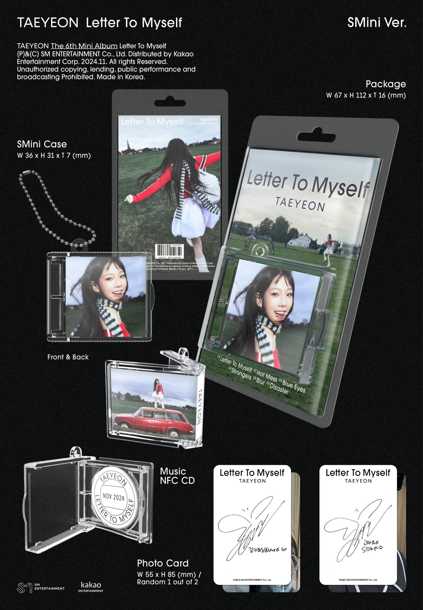 TAEYEON 6th Mini Album Letter To Myself (SMini Version) – album 8804775452659 ( / / ) | HobiEgo K - pop Shop