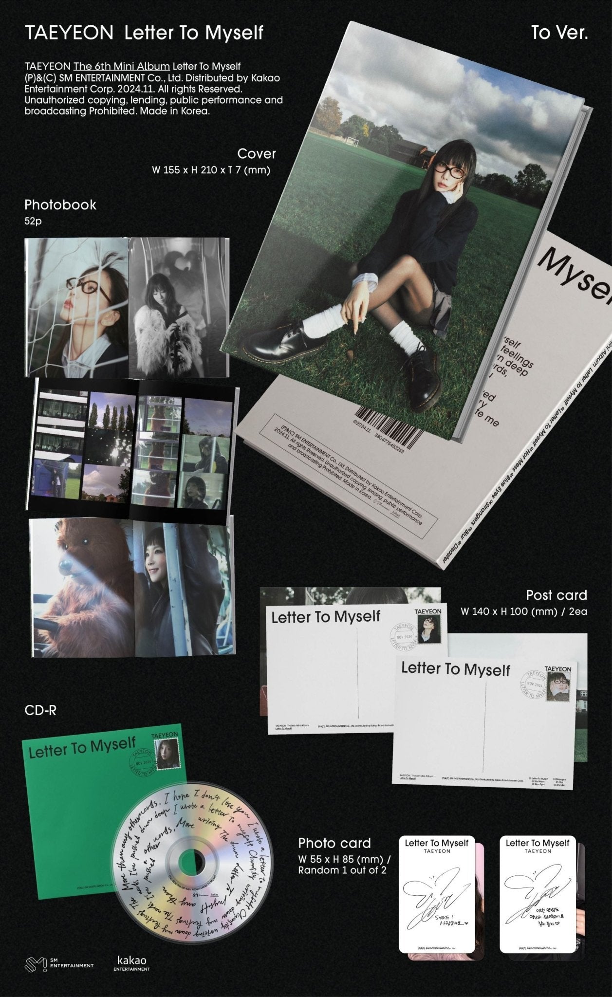 TAEYEON 6th Mini Album Letter To Myself (To Version) – album ( / / ) | HobiEgo