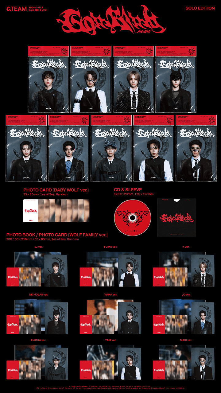 &TEAM Japanese Album 3rd Single Album Go In Blind Getsuro (Solo Edition) – album (K / / ) | HobiEgo