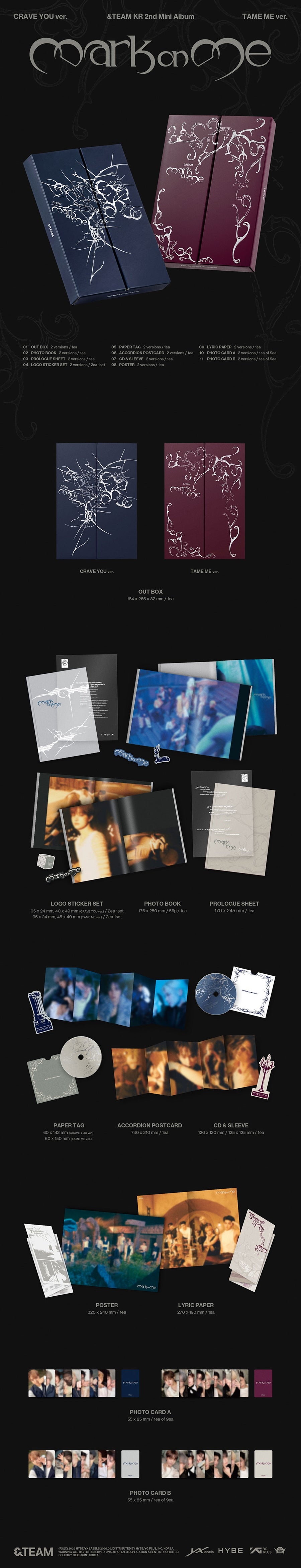 PRE-ORDER &TEAM KR 2nd Mini Album Mark on Me