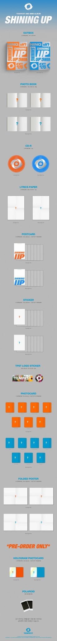 TEMPEST 2nd Mini Album SHINING UP – album (Sunlight / / ) | HobiEgo