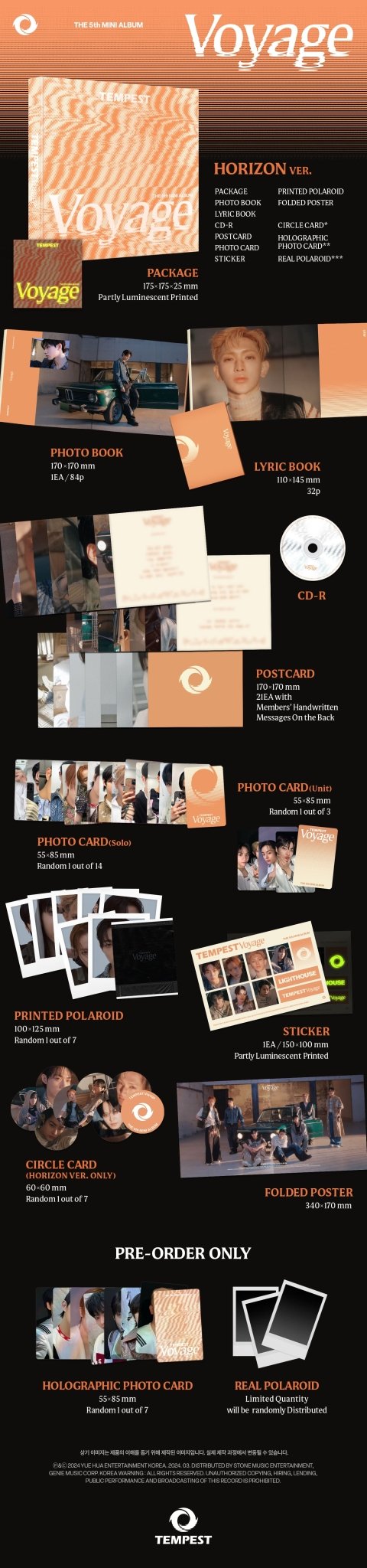 TEMPEST 5th Mini Album TEMPEST Voyage – album (HORIZON (ORANGE) / / ) | HobiEgo