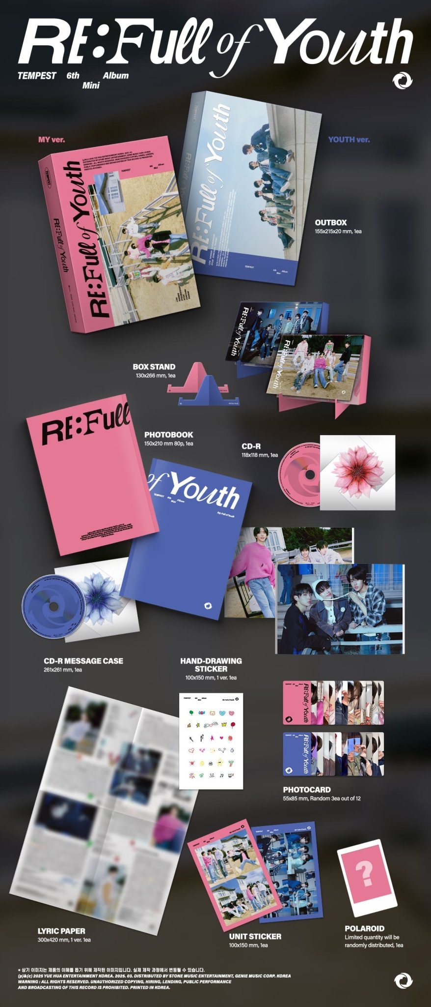 TEMPEST 6th Mini Album RE : Full of Youth – album (MY (PINK) / / ) | HobiEgo