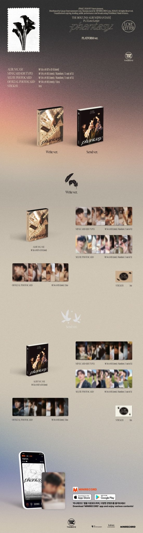 THE BOYZ 2nd Album Part.2 Phantasy Pt.3 Love Letter (Platform Version) – album (Write (BEIGE) / / ) | HobiEgo