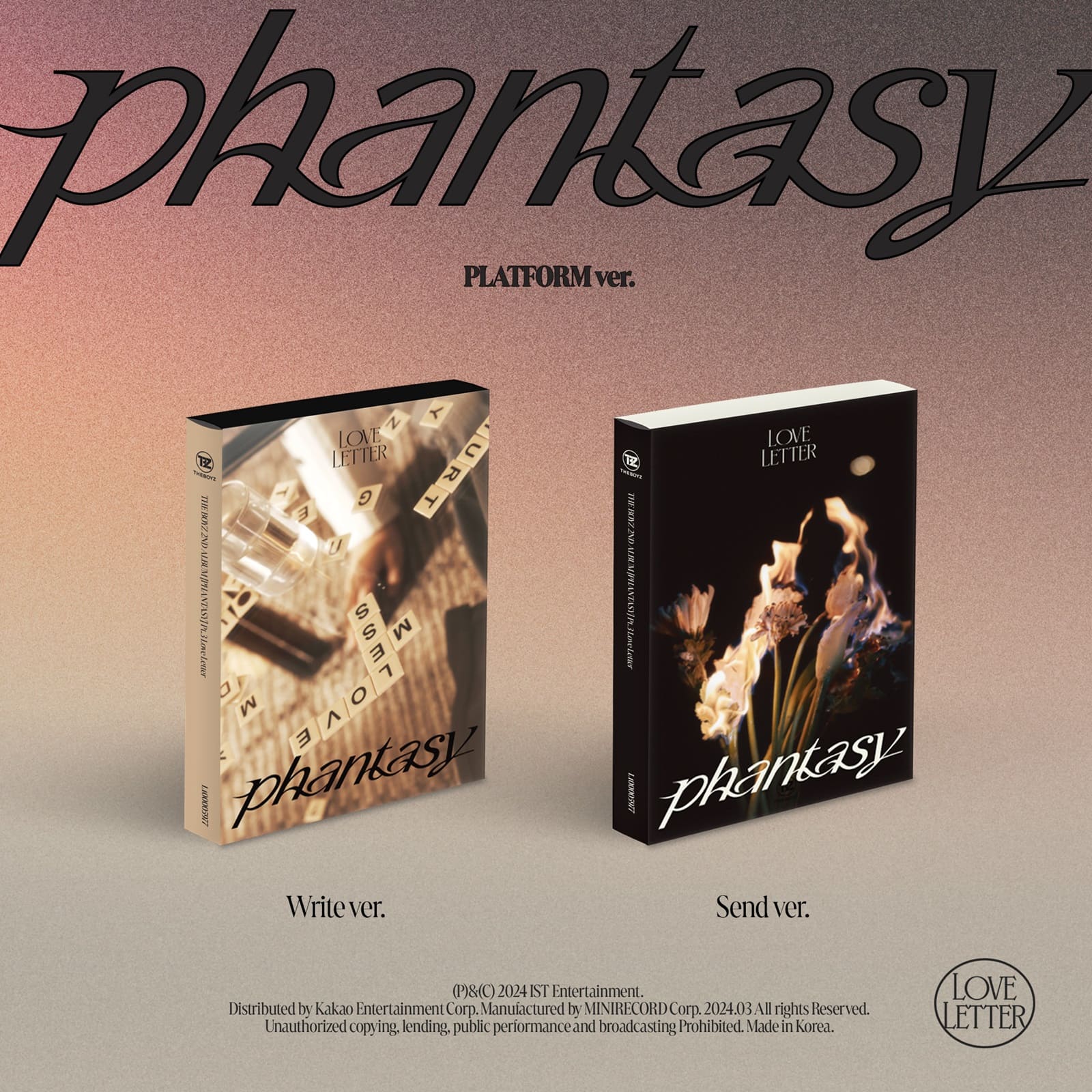 THE BOYZ 2nd Album Part.2 Phantasy Pt.3 Love Letter (Platform Version) – album (Write (BEIGE) / / ) | HobiEgo