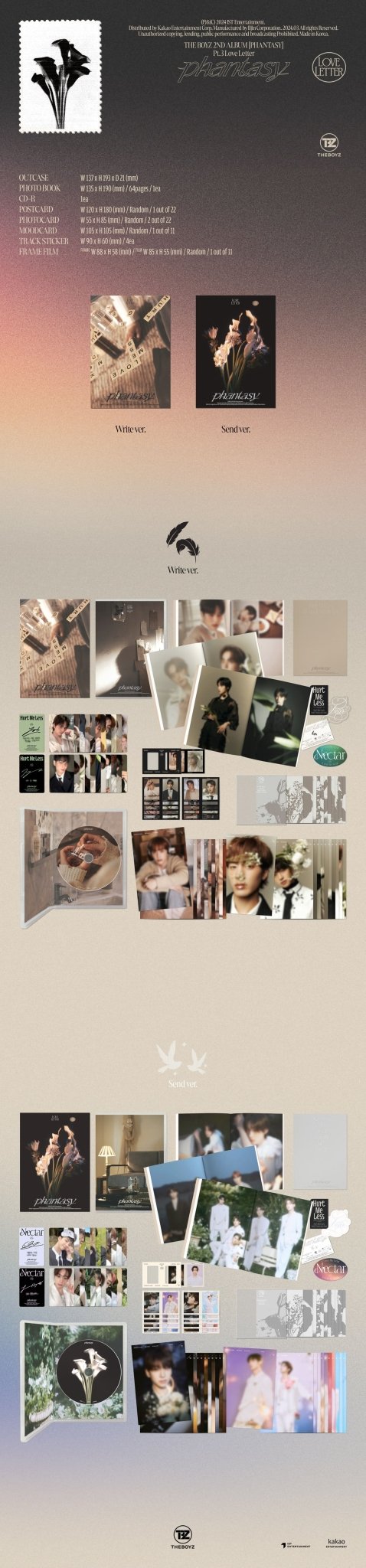 THE BOYZ 2nd Album Part.2 Phantasy Pt.3 Love Letter – album (Write (BEIGE) / / ) | HobiEgo